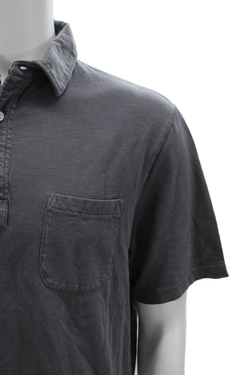 Faherty Men Button-Down Polo Dark Gray Short Slee… - image 2