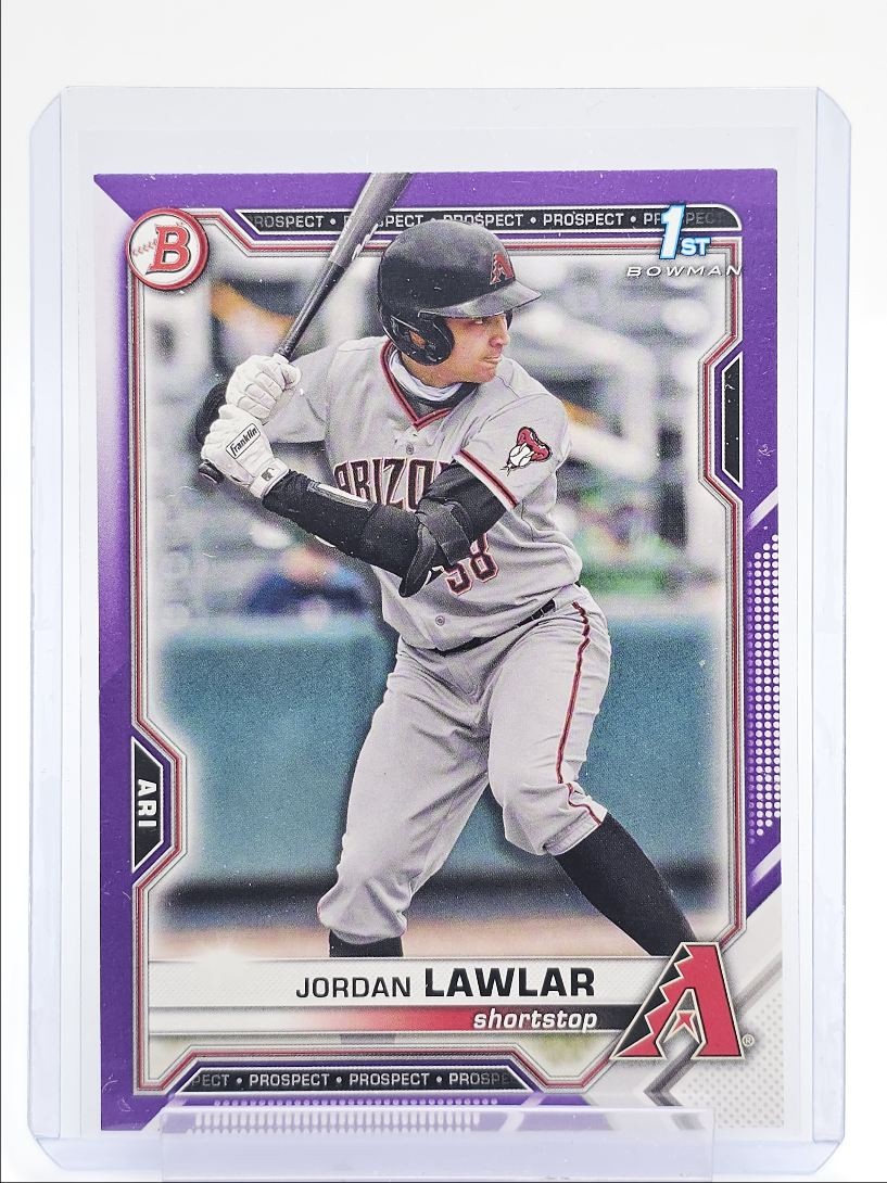 JORDAN LAWLAR 2021 BOWMAN DRAFT 1ST PURPLE BORDER DIAMONDBACKS /250 Q4920