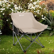 VILLEY Camping Chair Beach Folding Chair Outdoor Lawn Portable Lightweight Chair