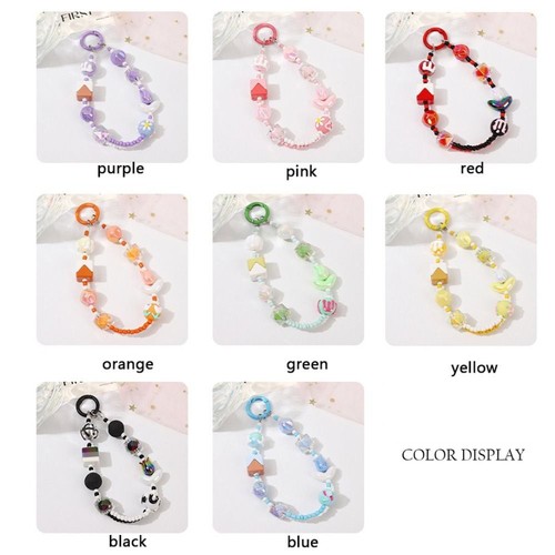 Colorful Beads Phone Strap Mobile Chain Lanyard for Bag Accessories - Photo 7 sur 8