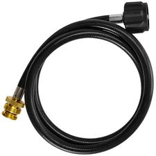 4-Foot Propane Hose and Adapter Connects BBQ Tank to Camping Stove