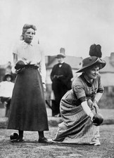 Bowls Ladies playing bowls in London Old Historic Photo
