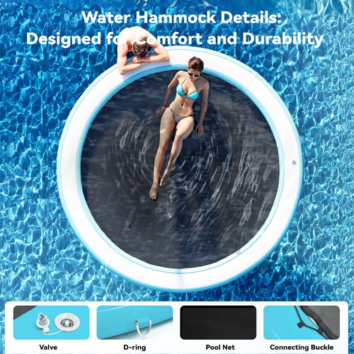 Sunchill 12 Fuß strapazierfähige aufblasbare Wasserhängematte, ideal für Seen & Ozeane - Bild 4 von 6