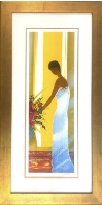 Emile Bellet lithograph signed and numbered  La Robe Bleue 