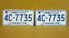 Vintage Pair Connecticut Combination License Plates MINT CONDITION 4C 7773