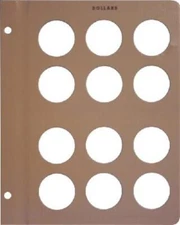 Dansco Album Page For Dollar Coins Hold 12 Silver Morgan Eisenhower Peace 38.1mm