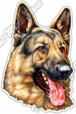 German Shepherd Dog Face Breed Pet K9 Car Bumper Vinyl Sticker Decal 4"X5"