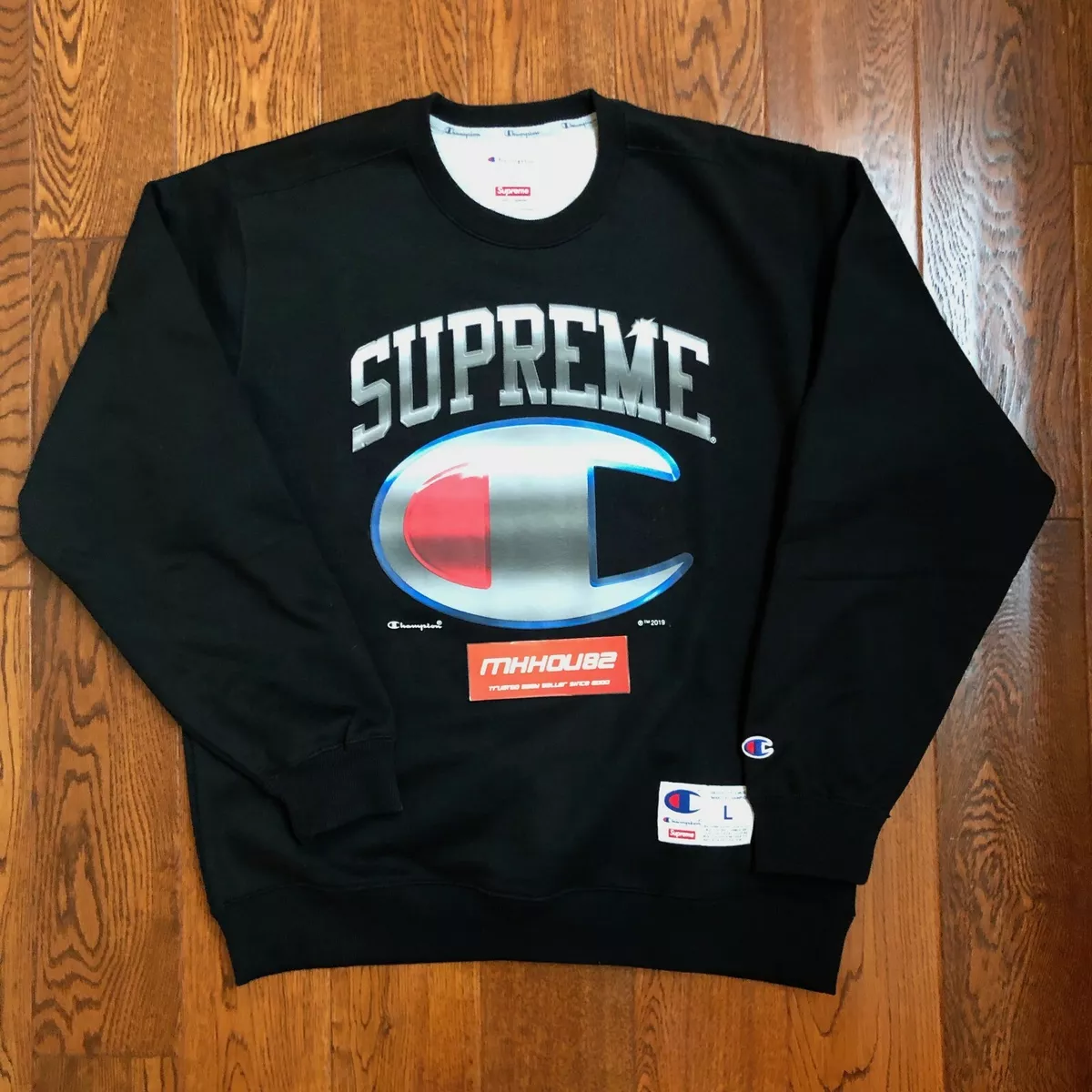 New Supreme Champion Chrome Crewneck Sweatshirt Sweater Spring Summer 2019  Sz L