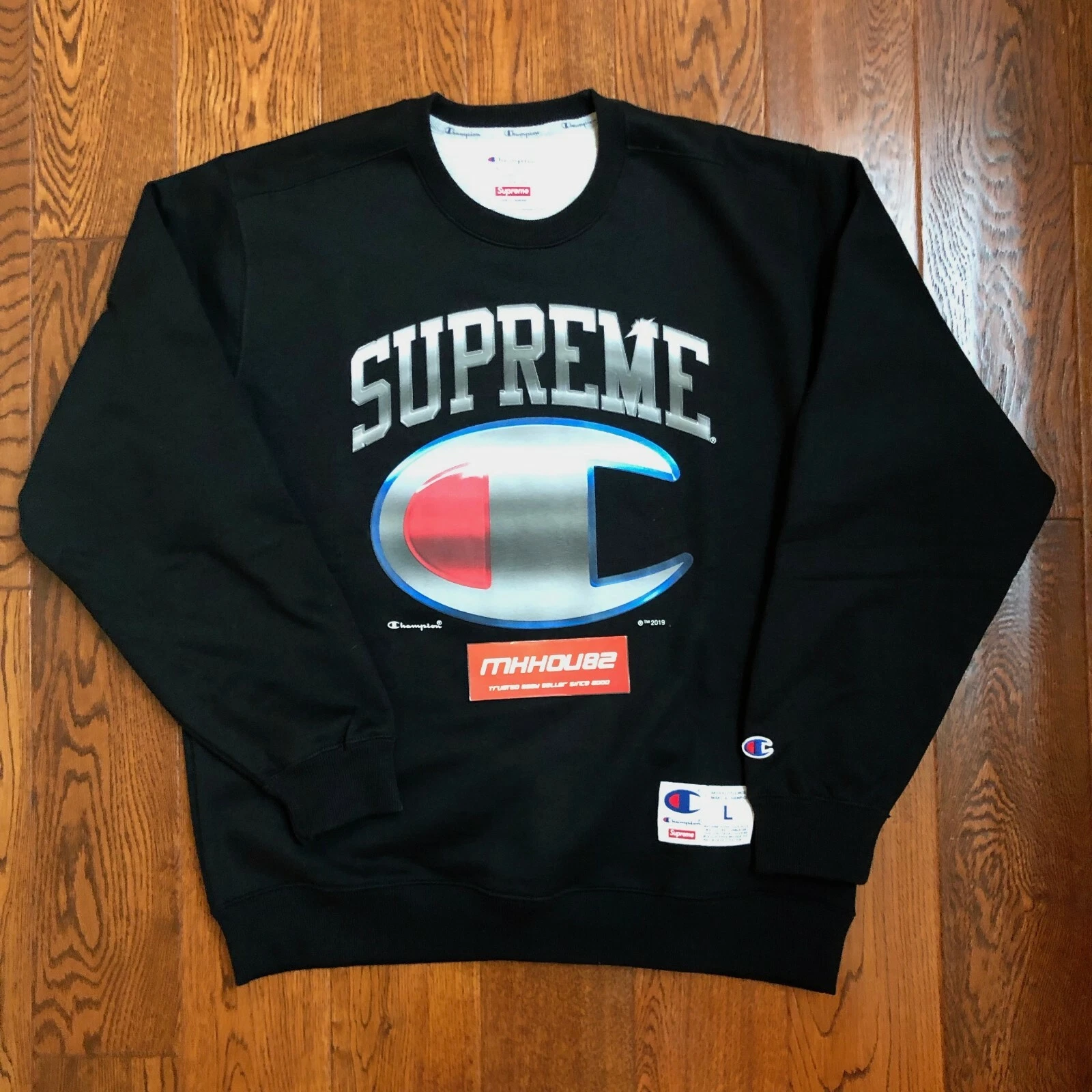 Nouveau sweat shirt Supreme Champion chrome crewneck printemps été 2019 taille L