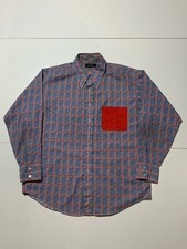 VTG 60s Puritan Citation Club Pattern Print Rockabilly Mod Atomic Button Shirt