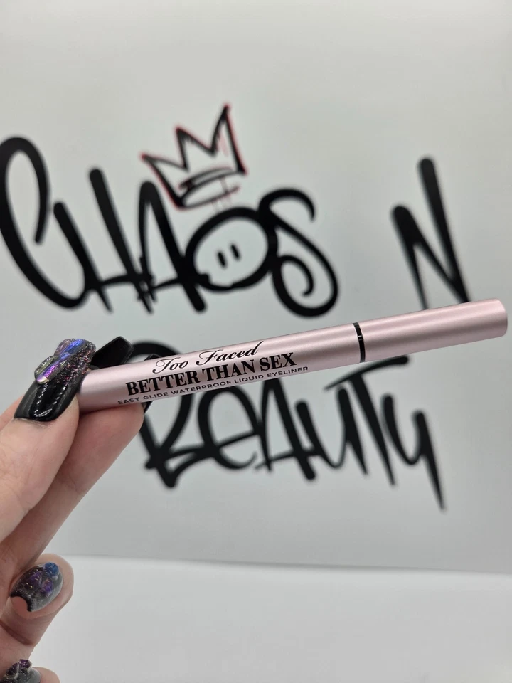 2x Too Faced Better Than Sex DEEPEST BLACK Waterproof Liquid Eyeliner .01oz NEW - Image 2 of 4