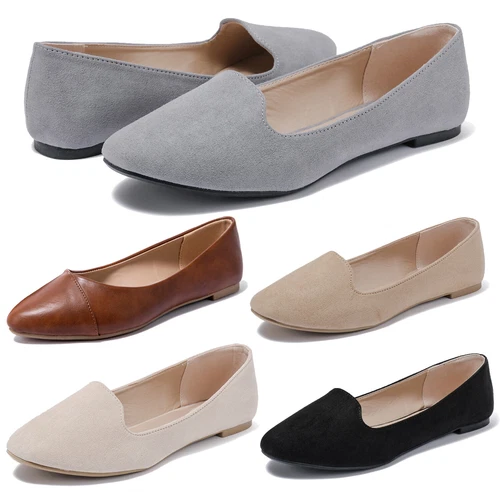Damen-Ballerinas klassische runde Zehenpartie Anzugschuhe lässig bequem - Bild 3 von 32