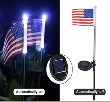 Solar Lights American Flag USA Yard Garden Flag US Flag Light 4th of July D cor