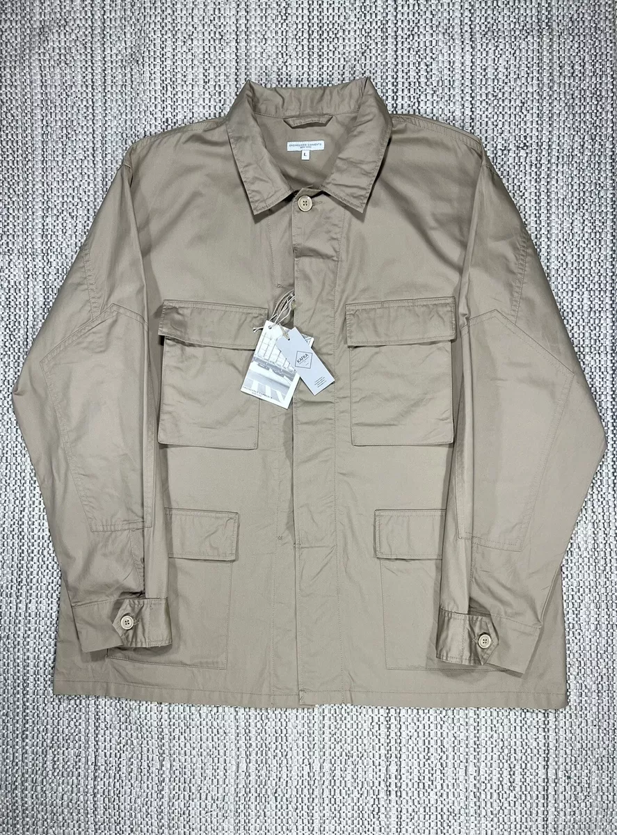 ENGINEERED GARMENTS BDU JACKET MEN S LARGE HIGHCOUNT TWILL COTTON KHAKI