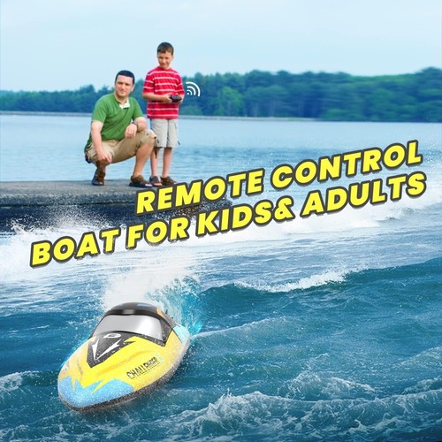 DEERC Brushless RC Boat, 30+ mph Fast Remote Control Boat with LED Lights - Picture 7 of 9