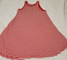 NWT Old Navy Size White Red Striped Sleeveless Tank Swing Dress Large Patriotic