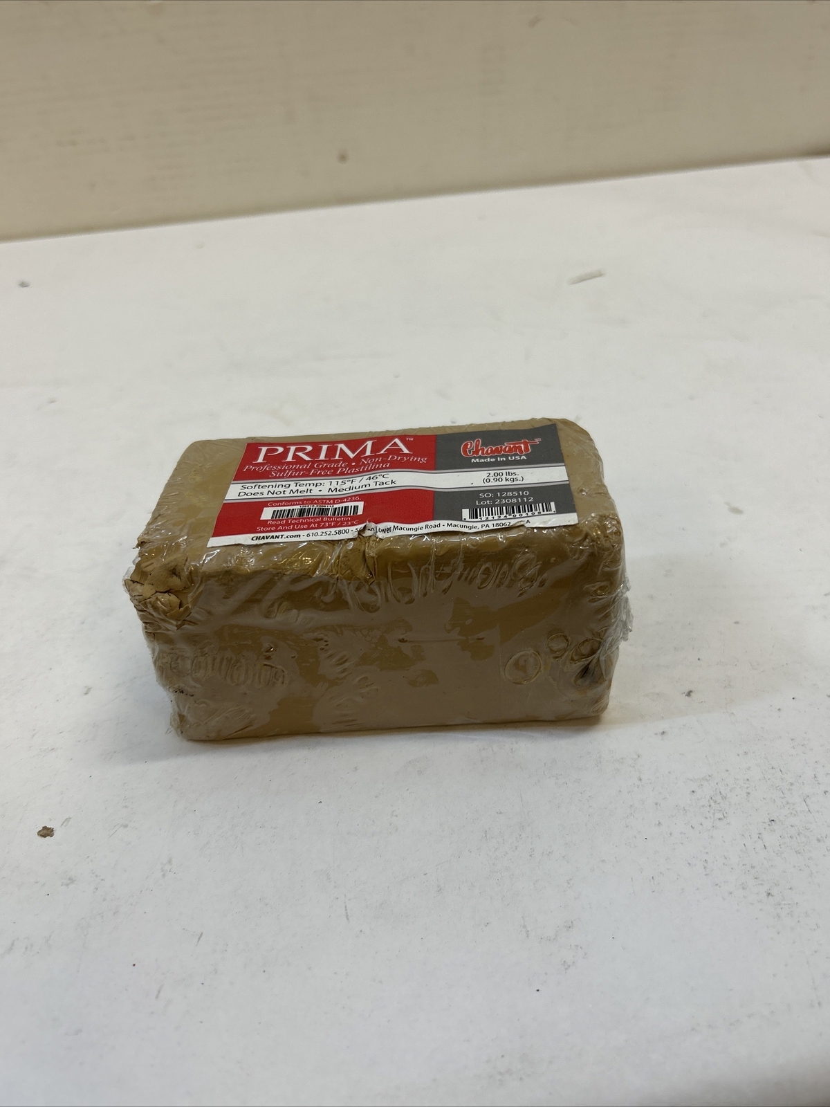 Sculpture House Prima Plastilina Modeling Clay, Sulphur Free Light Tan