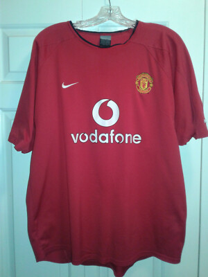 ウェア NIKE BECKHAM Vodafone Manchester United David Beckham Manchester Jersey XL Red Vodafone #7 2002 Vtg