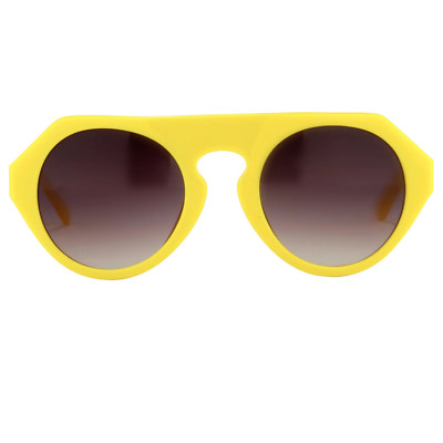 Prabal Gurung Sonnenbrille rund gelb und grau