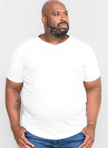 D555 Kingsize Mens Cotton V Neck T-Shirt 9 Colours 2XL-8XL (SIGNATURE-KS) - Picture 7 of 7