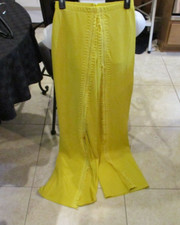 Salsa Tango pants Ballroom YELLOW LACE Dress Hall Miami Valentine USA NWOT