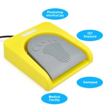 USB Foot Pedal Single Switch Game Control One Key Customized PC Keyboard Yellow
