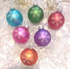 Six Feather Tree Size Multi-color Glass Christmas Ornaments — photo 1