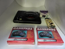 SEGA GENESIS 1 CONSOLE SYSTEM WITH 2 NEW CONTROLLERS AC ADAPTER +  AV CABLE 11M 