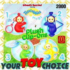 McDonald's 2000 TELETUBBIES Teletubby SMALL PLUSH Hug Clip On YOUR Toy CHOICE