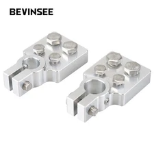 2x Car Audio 4 Spot Flat Multi Connection Battery Terminals For SAE post