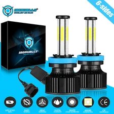 6-Sides H11 LED Headlights Kit Low Beam Bulbs Super Bright 6500K White 2300000LM