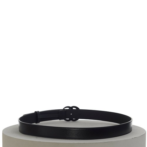 Cinturón delgado para hombre GUCCI 480$ en cuero negro con hebilla negra GG Marmont - Imagen 4 de 7