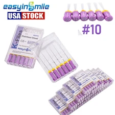 10Packs Endo K-Files Easyinsmile Dental Hand File Stainless Steel 25MM 6/8/15-40