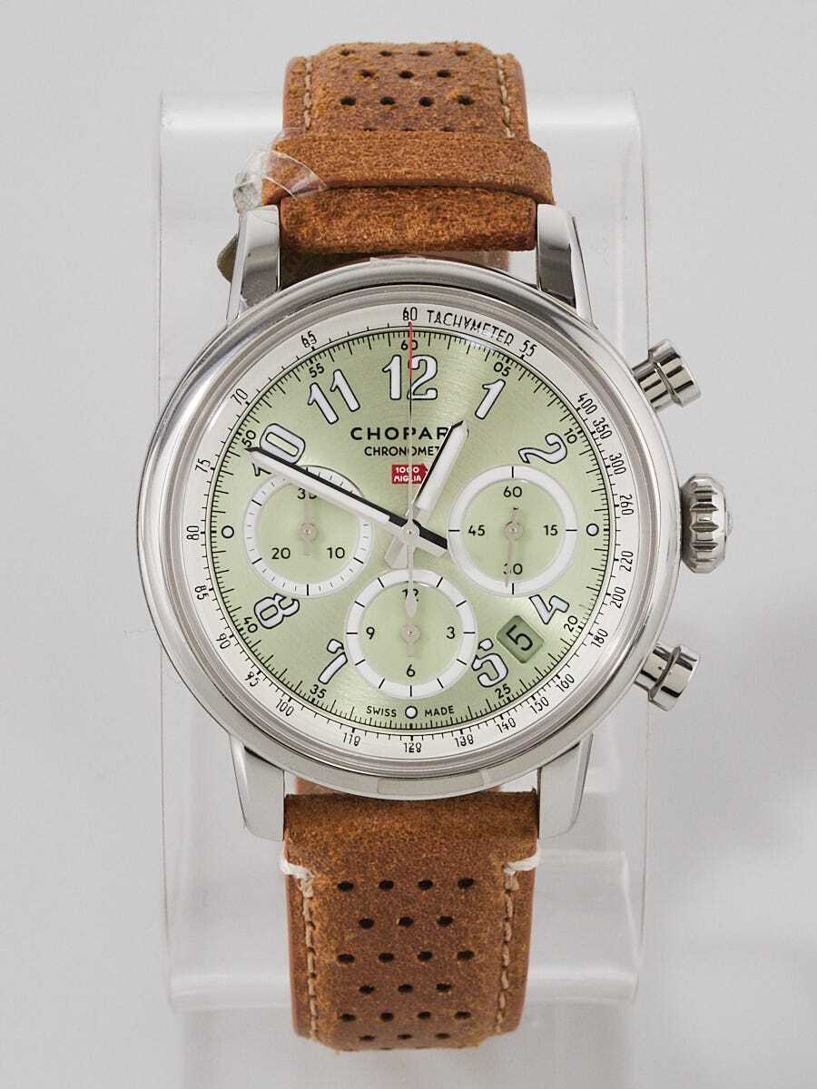 Chopard 40.5mm Green Bouchone Dial Mille Miglia Chronograph Watch 