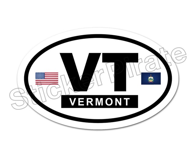 * Oval Car VT Vermont Flags Bumper Sticker eBay