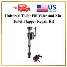 Universal Toilet Fill Valve and 2 in. Toilet Flapper Repair Kit