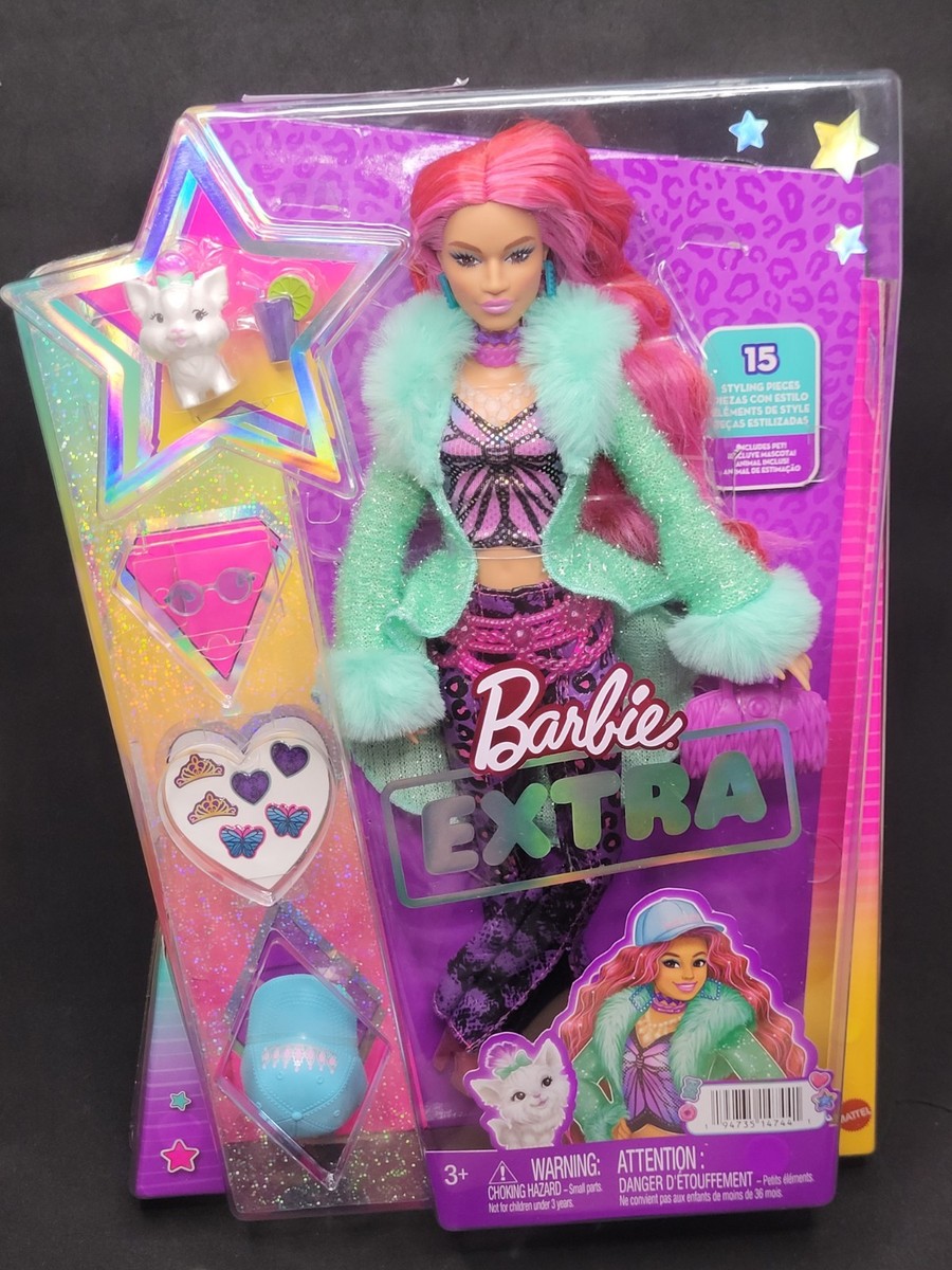 Rare 2023 BARBIE EXTRA No #21 Doll, Pink Hair with Turquoise Mint