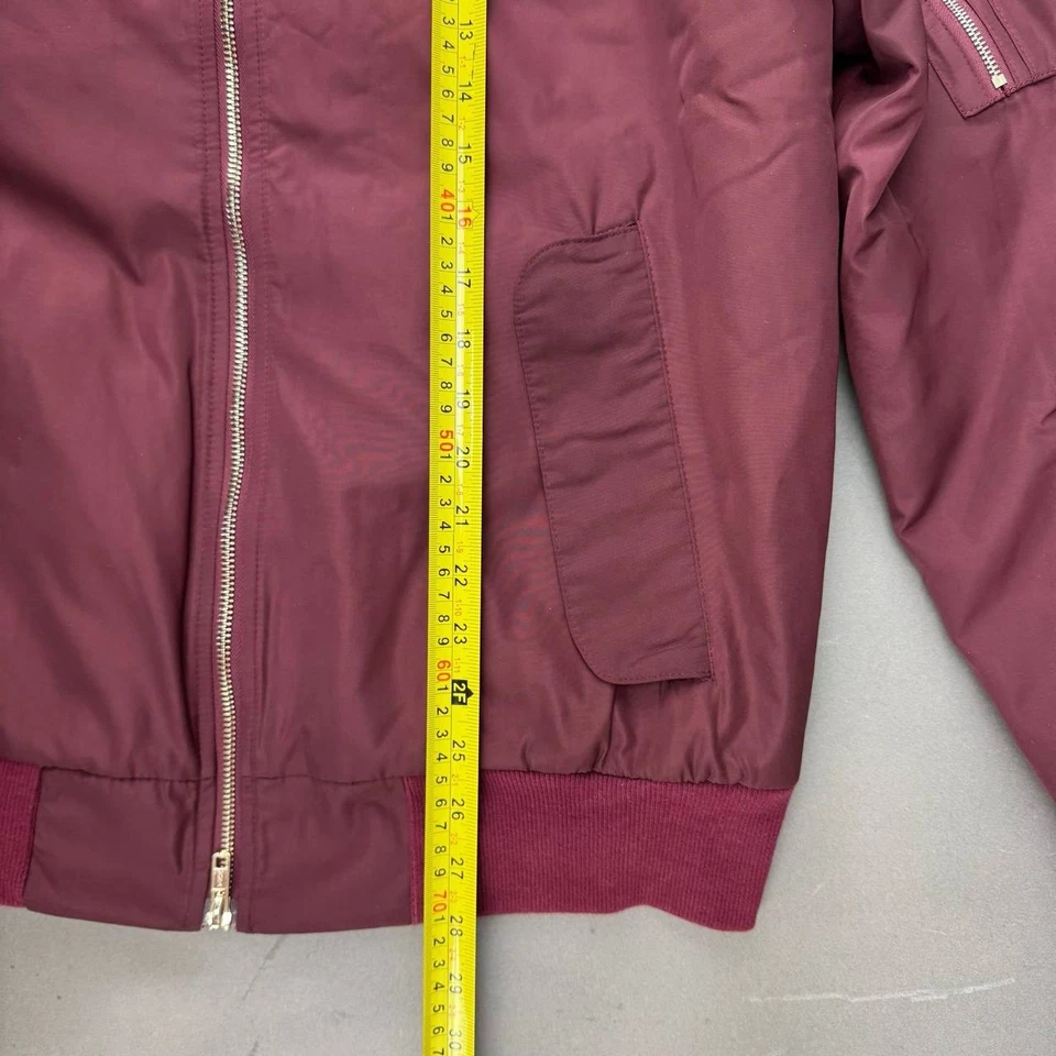 Killion MA-1 飞行员夹克男式大号勃艮第红色绗缝衬里 — 第 4/4 张图片