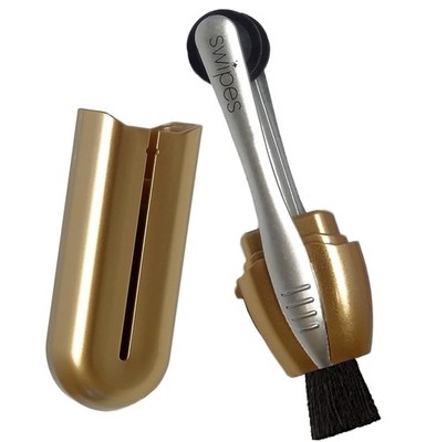 Calabria Cleans  Mini Compact Eyeglass/Sunglasses Eye Glasses Cleaner Tool Gold