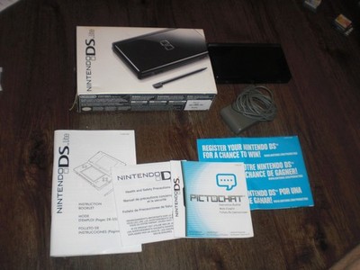Nintendo DS Lite Crimson Black Console System COMPLETE CIB Box
