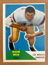 1960 Topps Los Angeles Chargers RON MIX #118 Football Rookie Card (NM/MT). rookie card picture