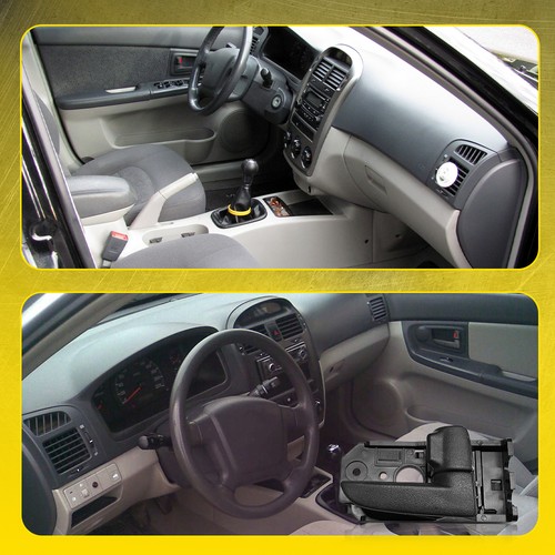 Manija de puerta interior negra para sedán conductor delantero o trasero Kia Spectra 2004-2009 - Imagen 2 de 12