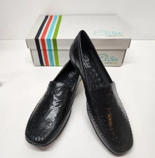 NWOT Walking Cradles Elites Tippy Black Leather Loafers Size 8.5N