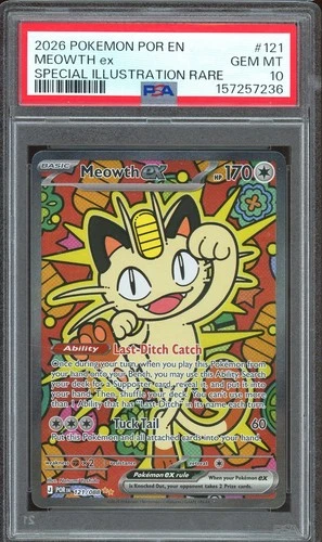 PSA 10 GEM MINT - Meowth ex #121 Mega Evolution Perfect Order SIR Chase