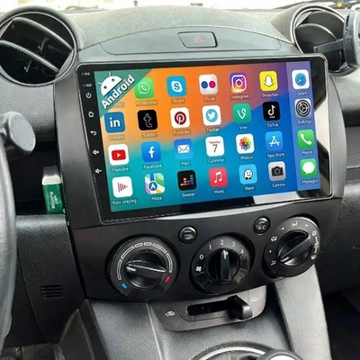 4+64GB Für Mazda 2 Apple Carplay 9'' Android 14 Autoradio GPS Navi RDS FM WIFI BT