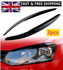 Eyebrows Headlight Eyelid Cover Trim Gloss Black For VW Polo MK5 6R 6C 2009-2018