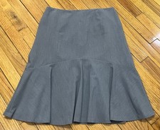 Ann Taylor Gray Lined Flared Skirt Women's Size 8