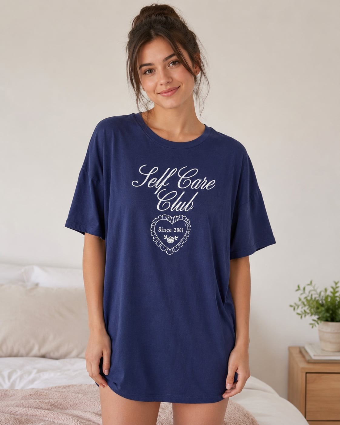 Wild Fable Self Care Club Since 2001 Graphic Sleepwear T-Shirt
