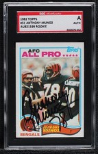 SGC Authentic 1982 Topps Anthony Munoz #51 Authentic Auto HOF 6z1
