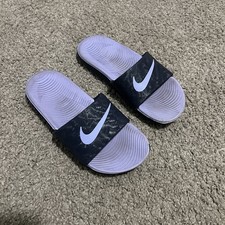 Nike Navy Glitter Purple Kawa Slide On Sandals Size 13C